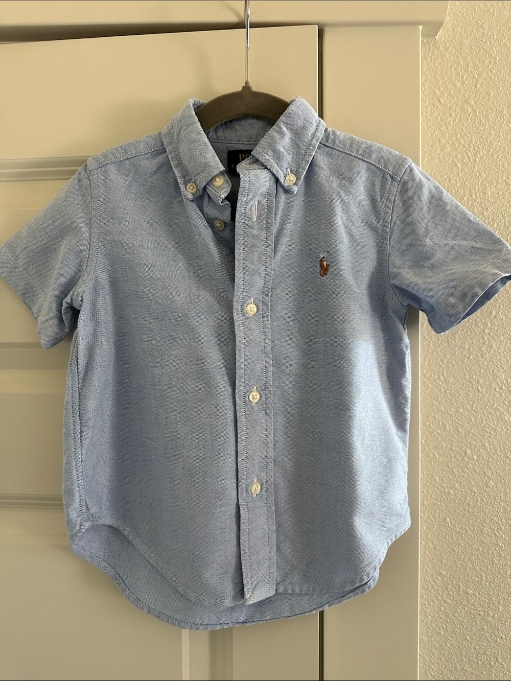 Ralph Lauren Light Blue Short-Sleeve Button-Down Oxford Shirt -2T